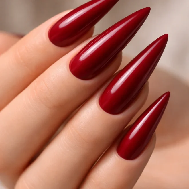 20 Red and Pink Stiletto Nail Ideas
