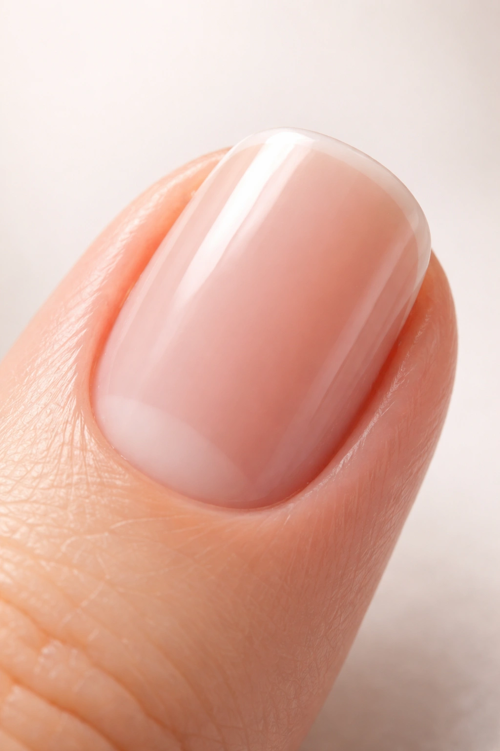 Pushed-back cuticle exposing more nail plate