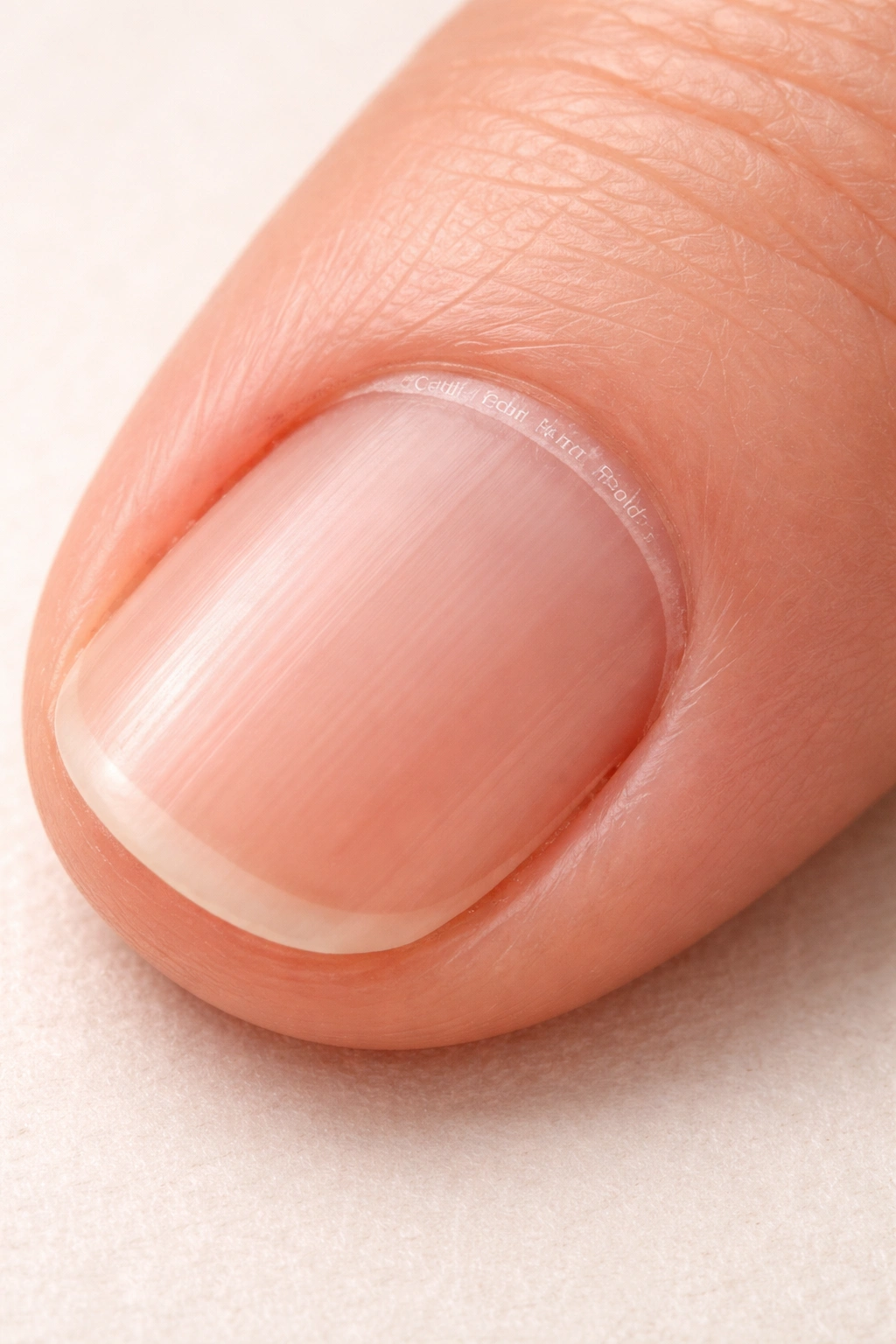 Close-up showing cuticle vs nail fold distinction at nail base