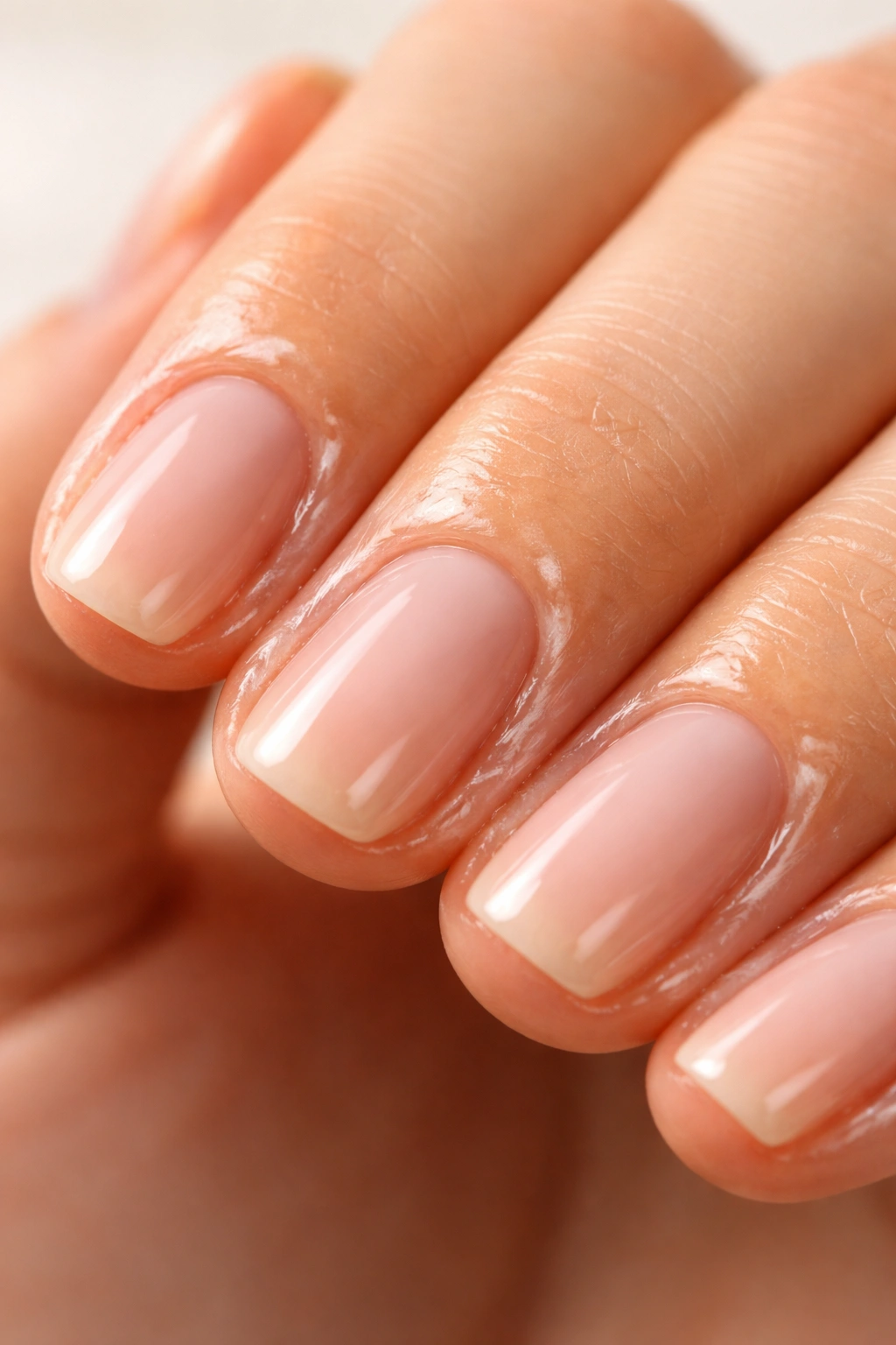 Close-up of hand showing protective barrier around cuticles protecting skin