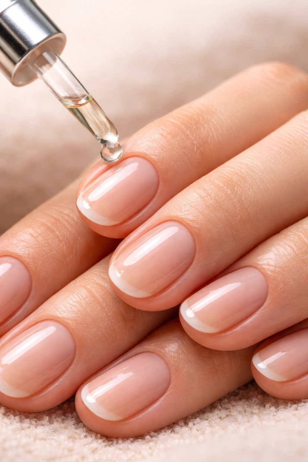 Close-up of healthy moisturized cuticles
