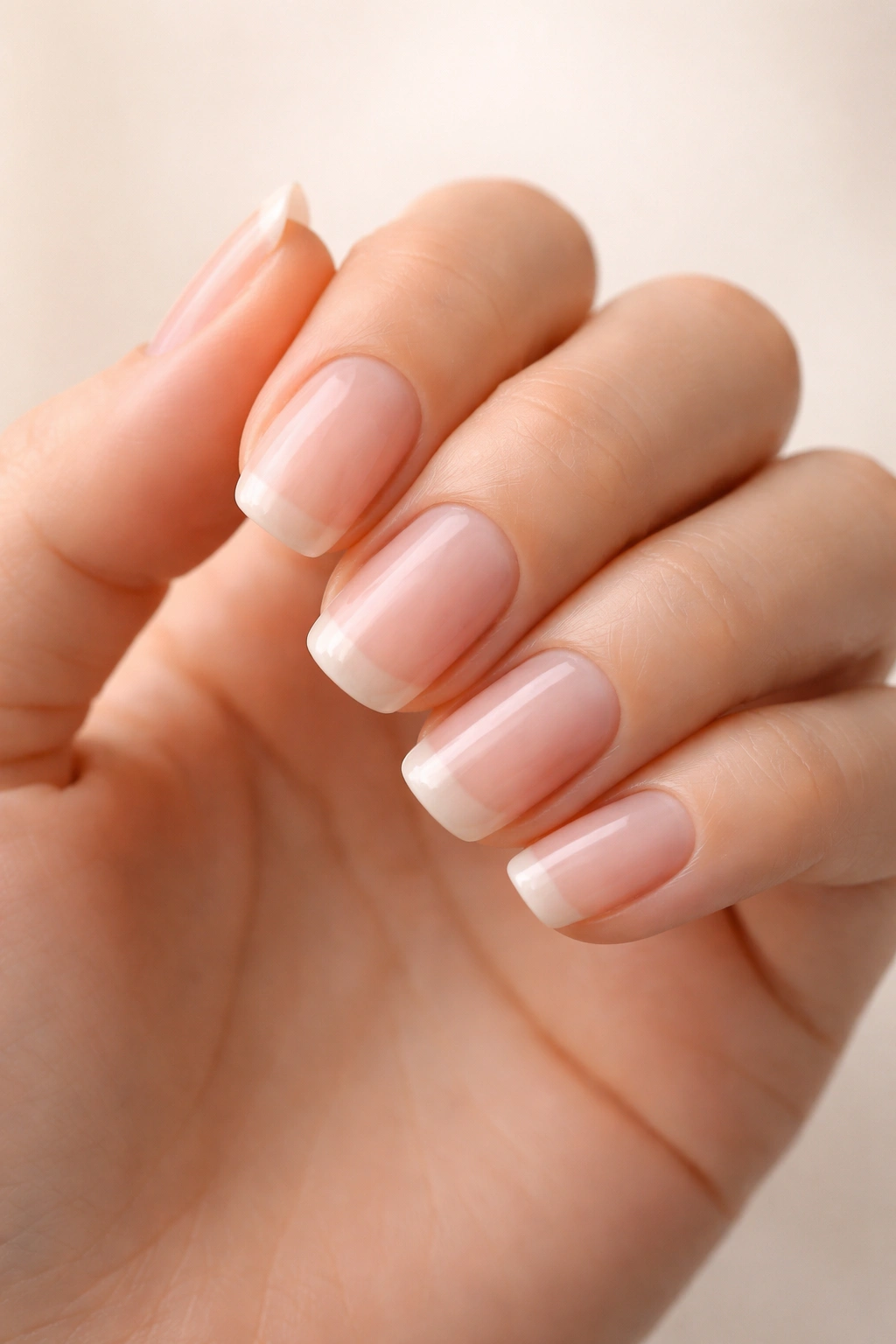Close-up of regrowing nails that are short and healthy