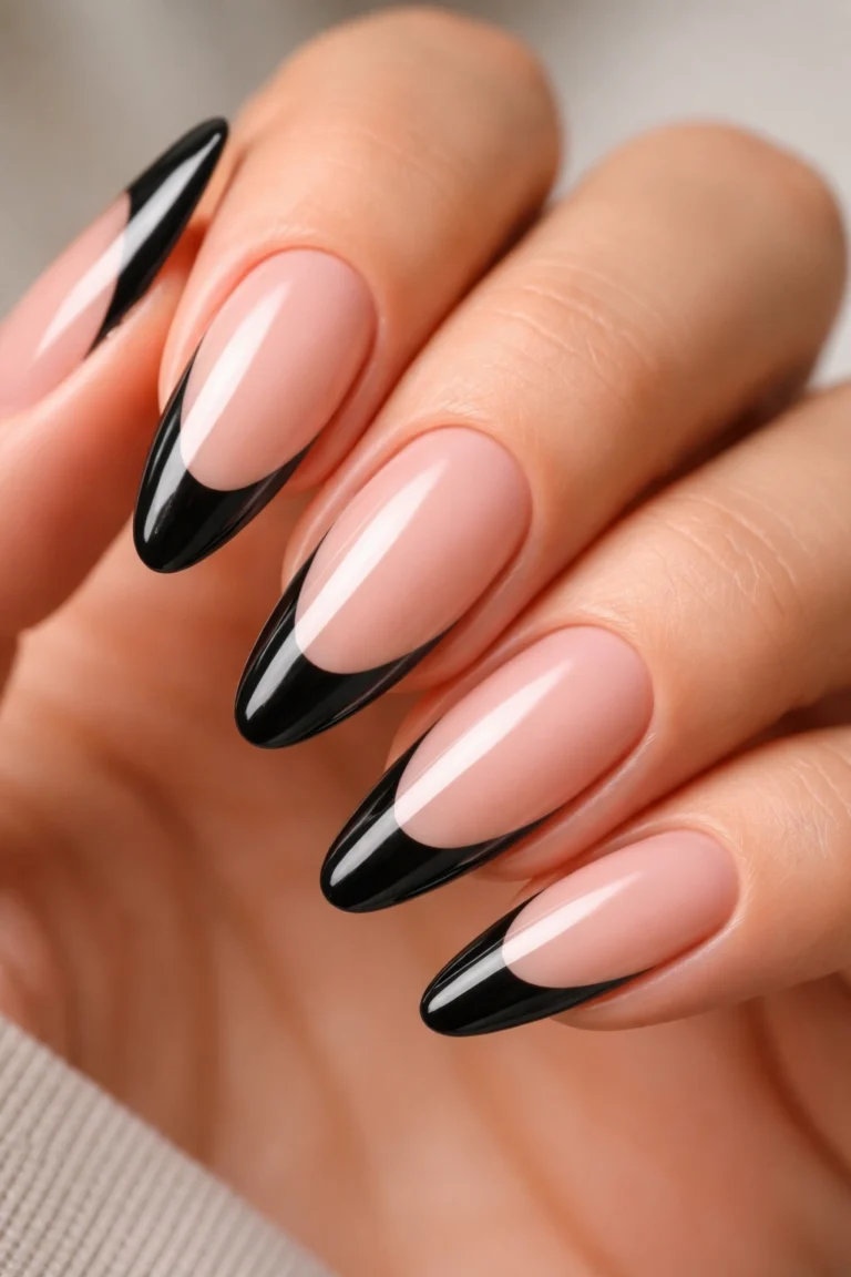 15 Black French Tip Almond Nails Anyone Can Do