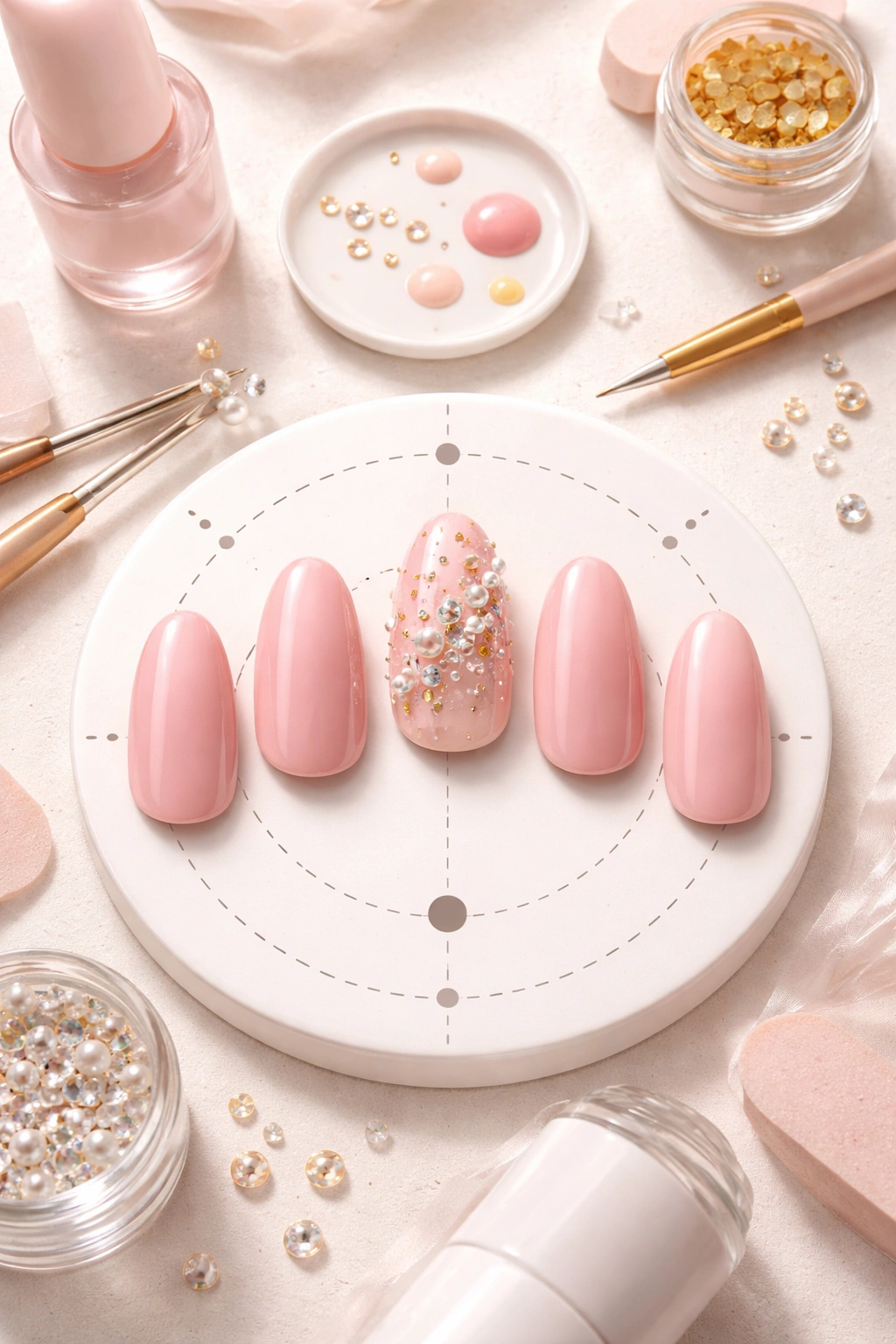 Manicure layout showing focal point and balance