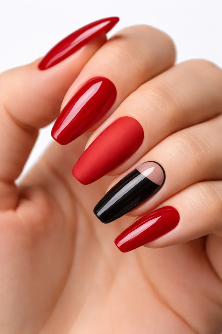 15 Red and Black Ballerina Nails for a Bold Look