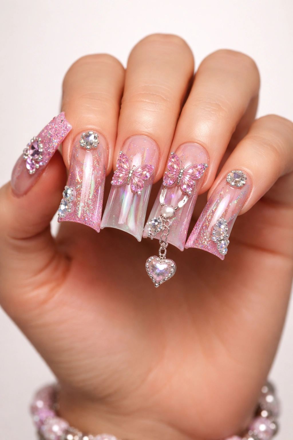Dramatic duck nails with wide flared tips