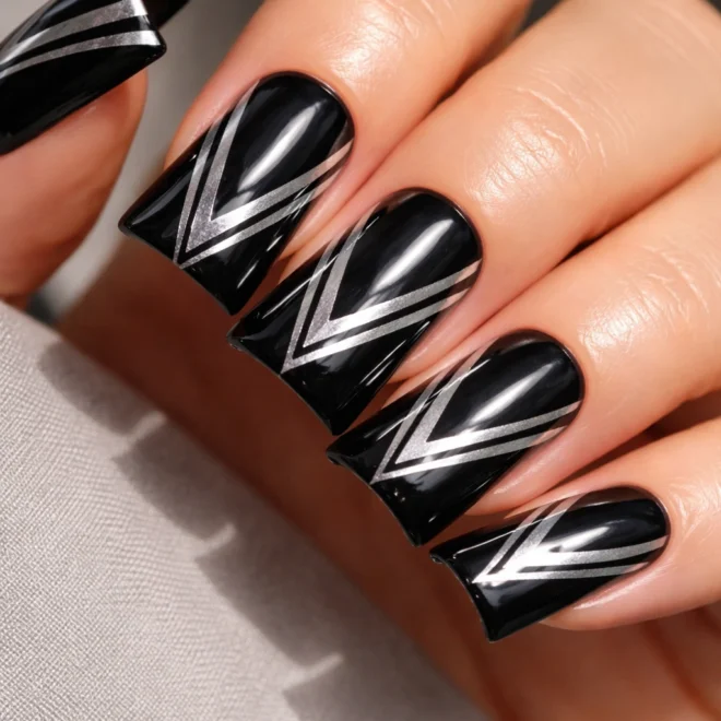 11 Black and Silver Duck Nail Ideas