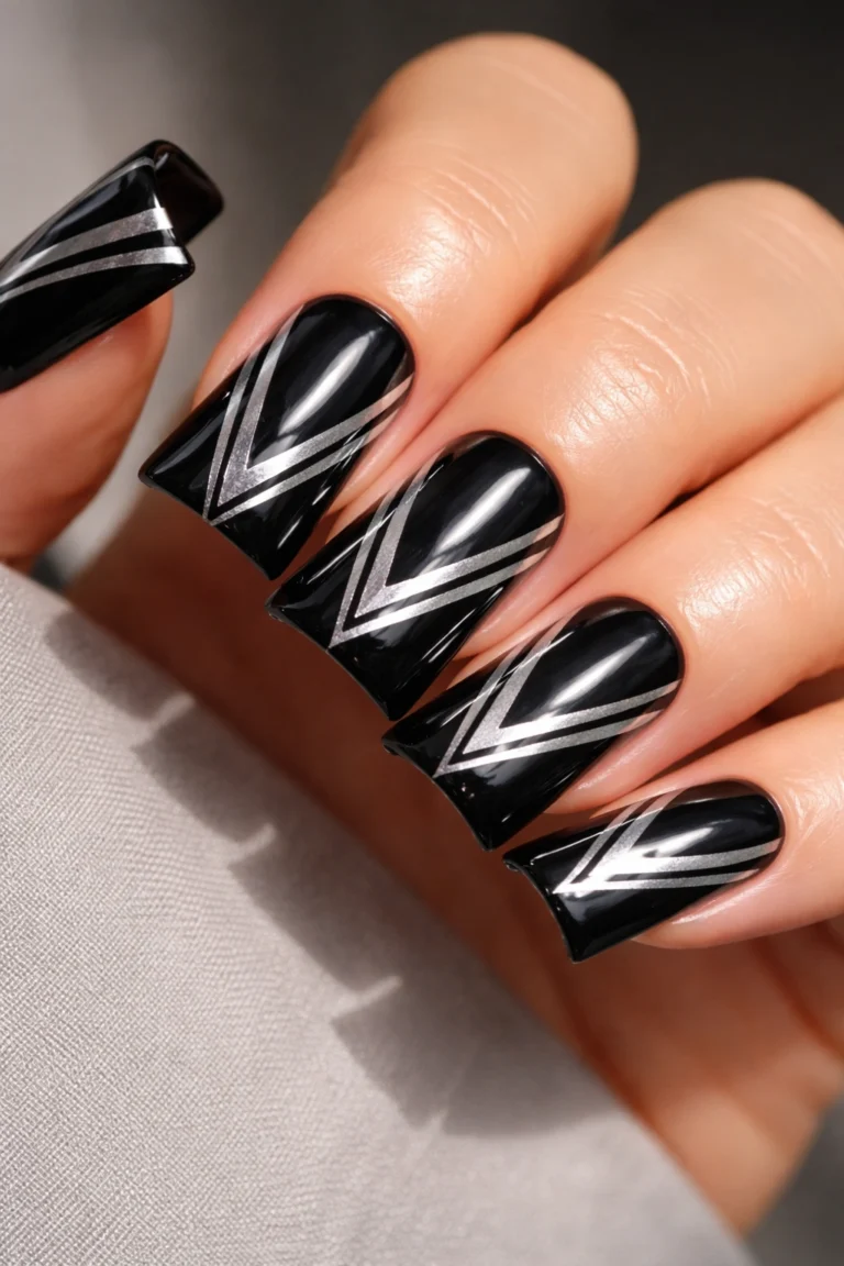 11 Black and Silver Duck Nail Ideas