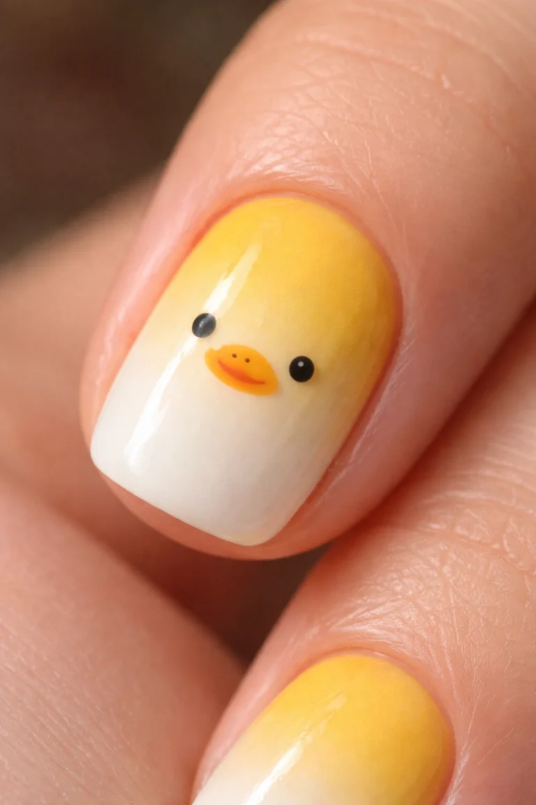 18 Yellow Duck Nails for Short Nails