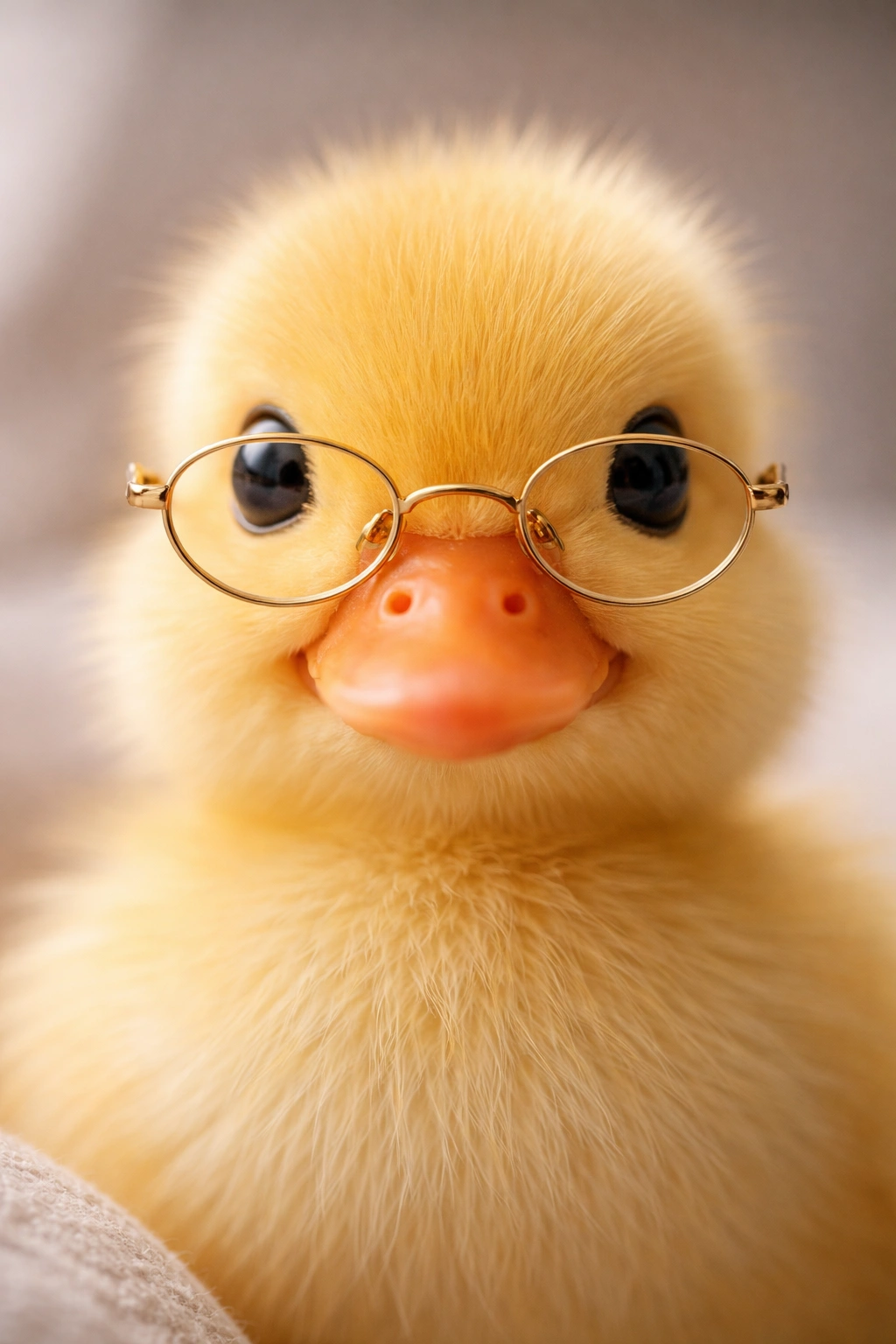 Duck wearing glasses nail art close-up