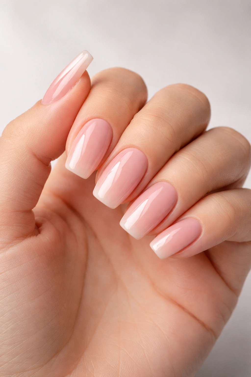 Close-up of durable, chip-free nails on a hand