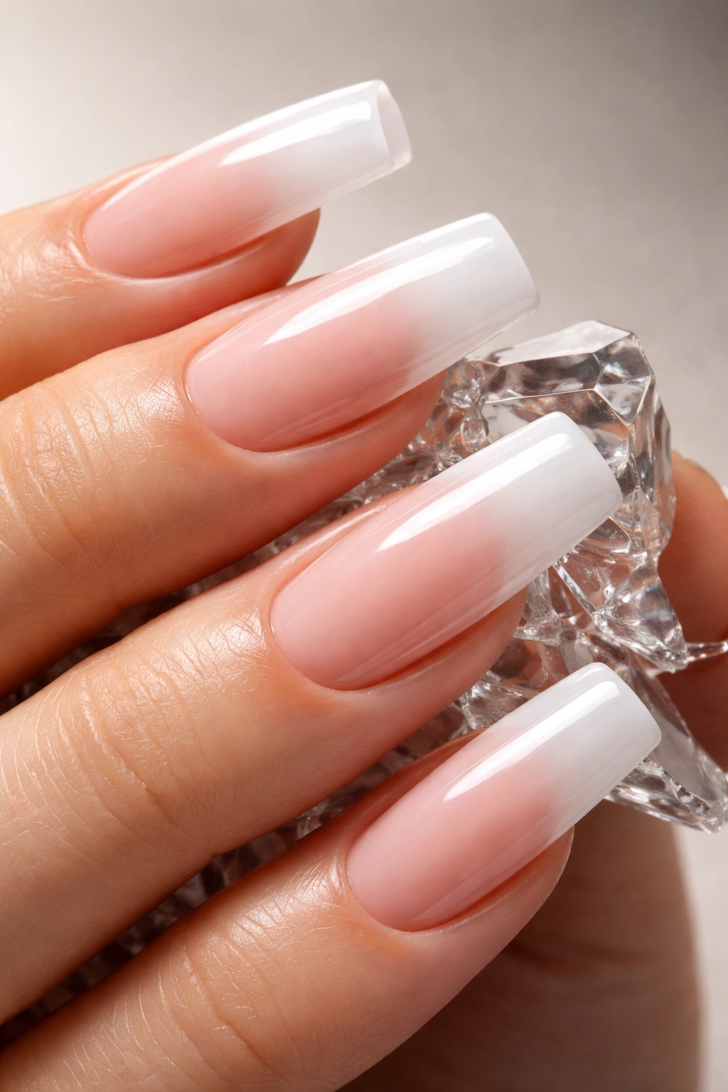Close-up of strong durable acrylic nails