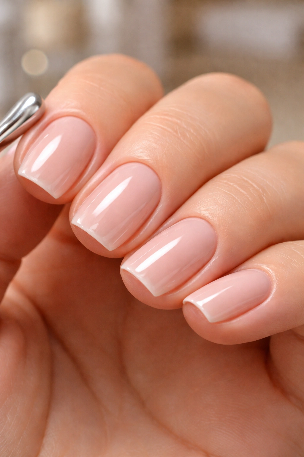 Close-up of squoval nails emphasizing durable corners and edge thickness