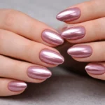 15 Short Pink Chrome Almond Nails That Shine