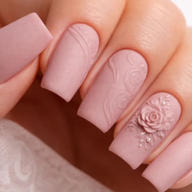 10 Dusty Rose Soft Square Nails Worth Trying
