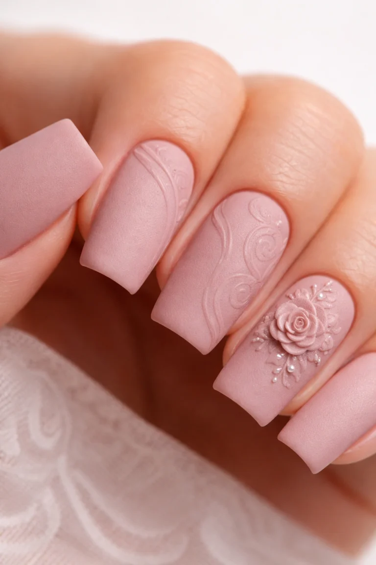 10 Dusty Rose Soft Square Nails Worth Trying