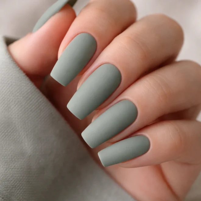 15 Sage Green Ballerina Nails for a Muted Tone
