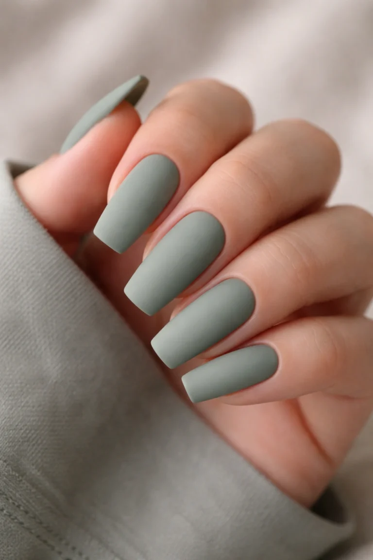 15 Sage Green Ballerina Nails for a Muted Tone