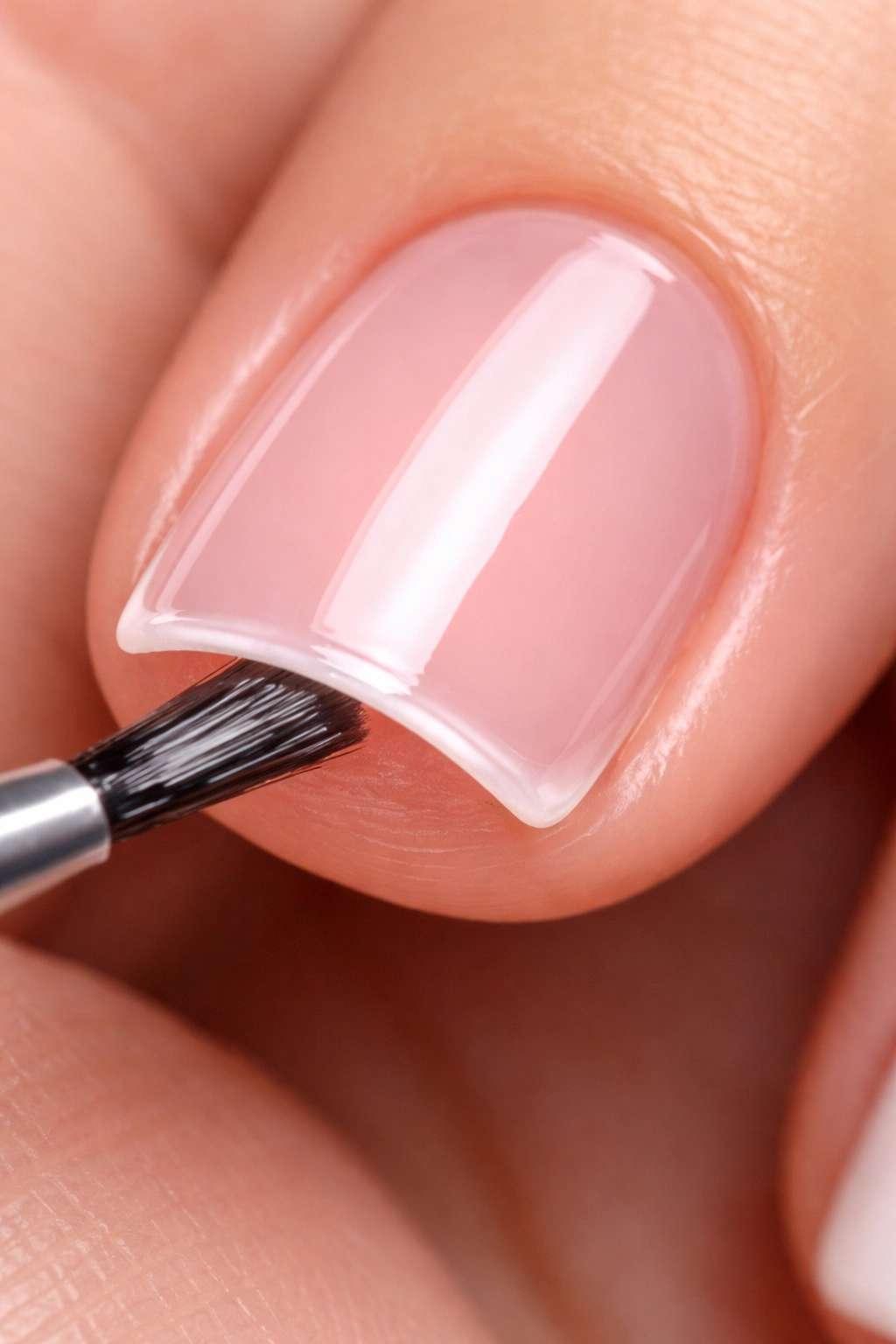 Nail polish wrapped around nail edge