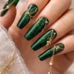 16 Long Coffin Nails With Charms