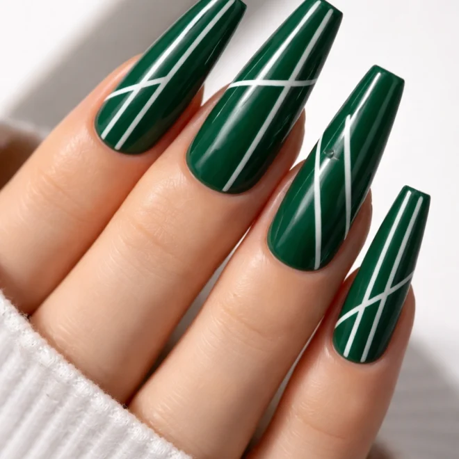 20 Green Coffin Nail Ideas for Long Nails