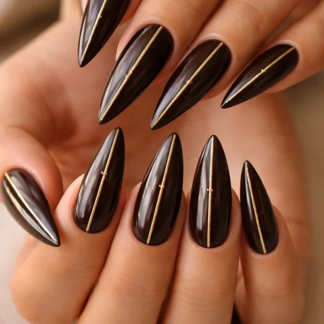 15 Brown Stiletto Nail Ideas