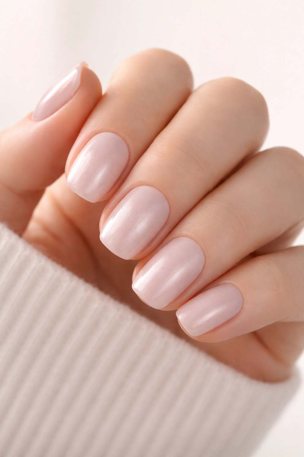 Close-up of Essie Luxe Effects squoval press-on nails with satin finish.