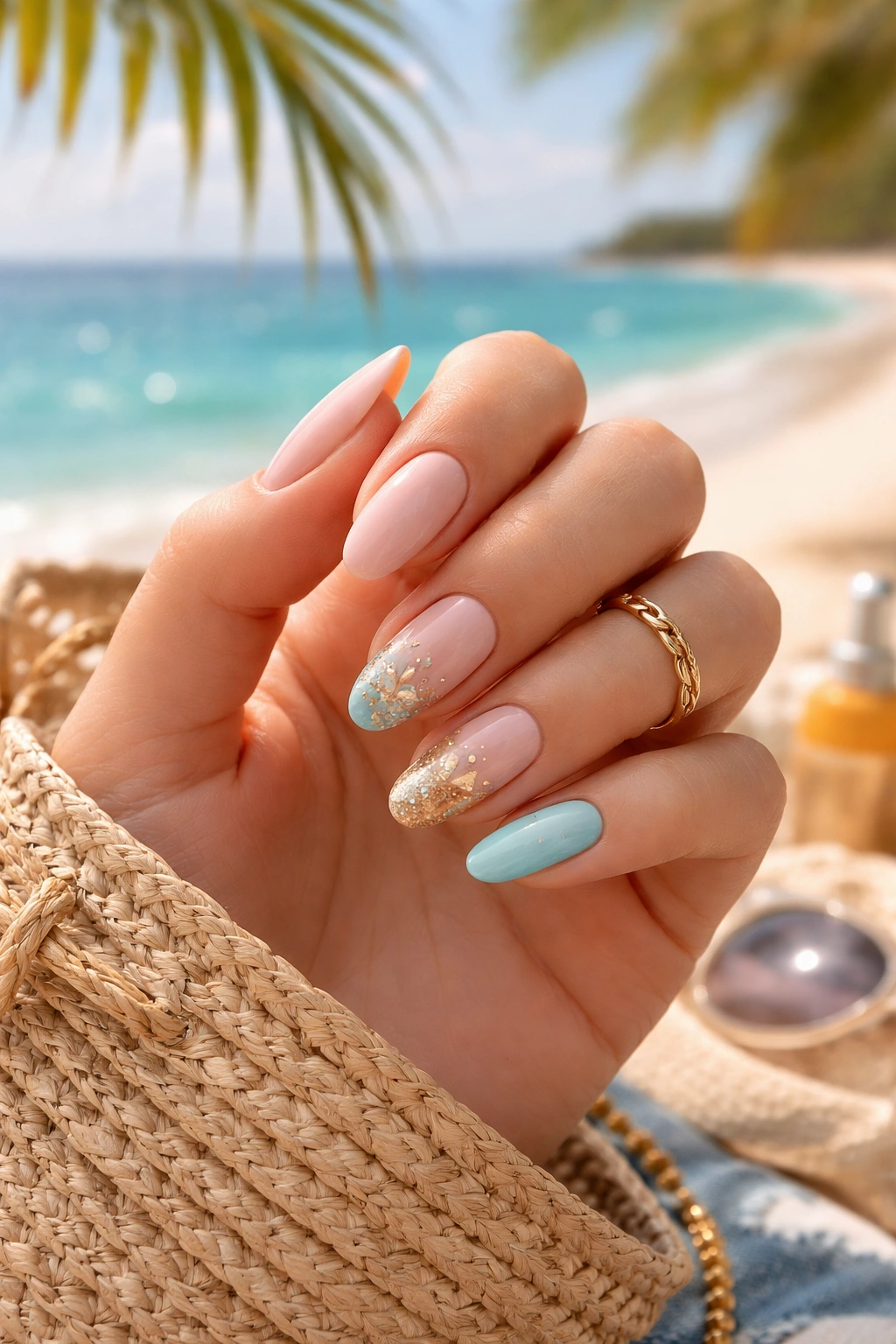 Finished manicure in a chic vacation look