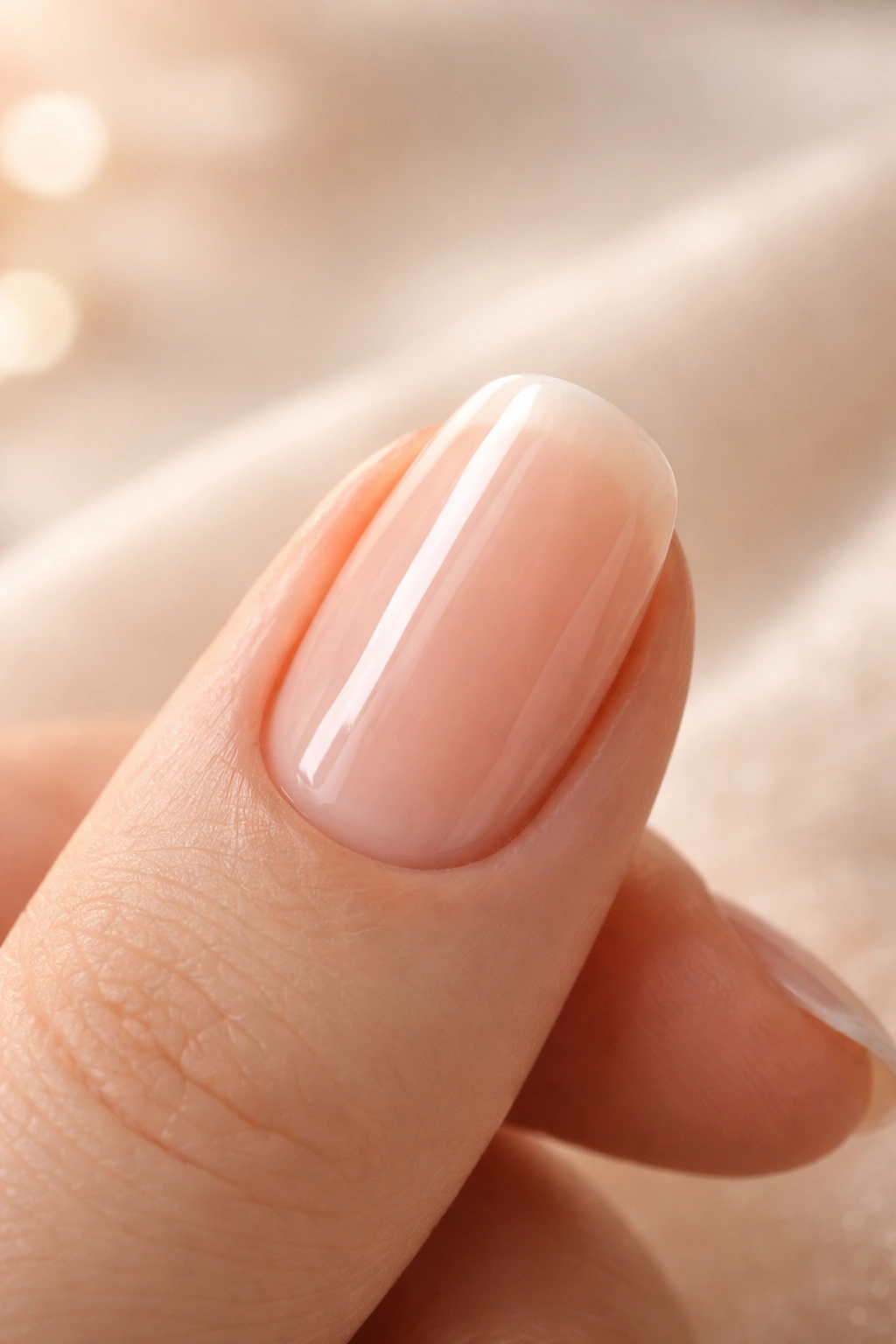 Calm close-up of a strong, well-manicured nail