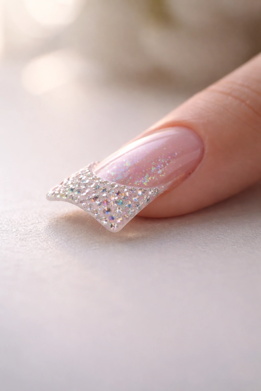 Minimalist single duck nail silhouette on a clean background