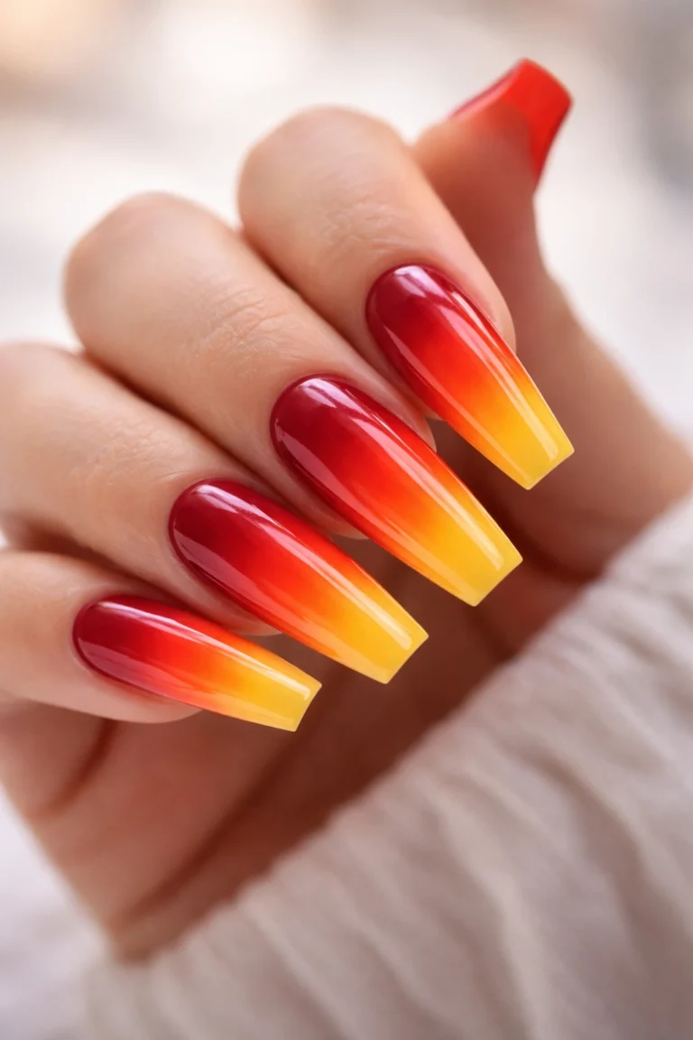 11 Red Coffin Nail Designs for Long Nails