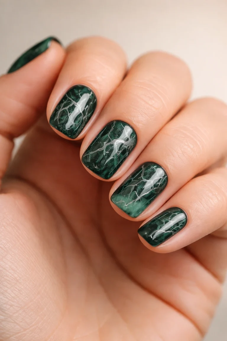 12 Short Squoval Green Nails That Stand Out