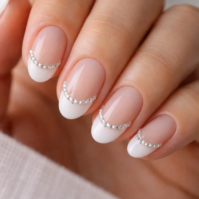 18 Short Rhinestone Almond Nails You Will Want to Copy