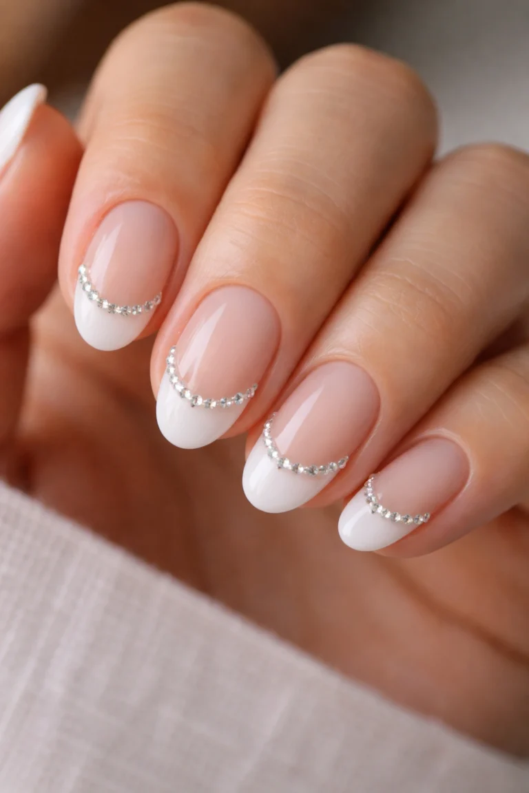 18 Short Rhinestone Almond Nails You Will Want to Copy