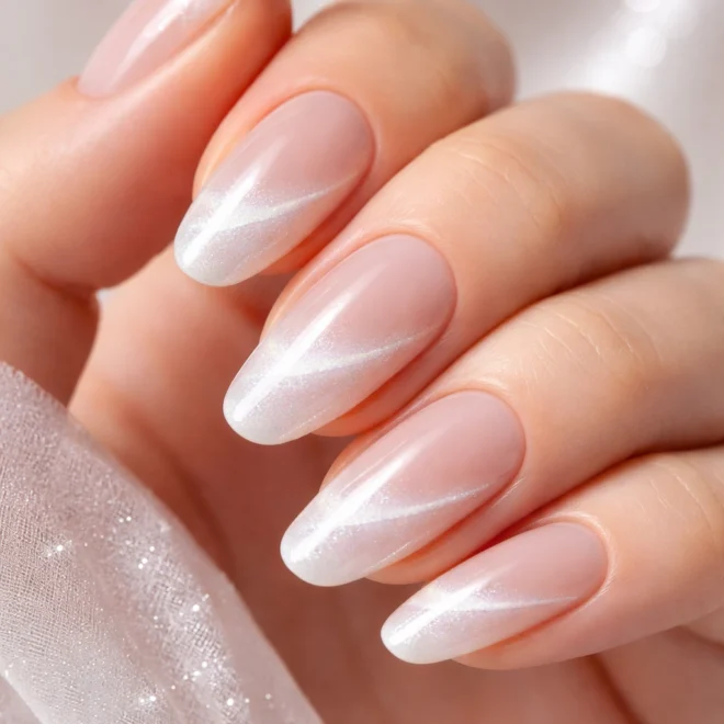 10 White Cat Eye Nails for a Soft Dreamy Effect