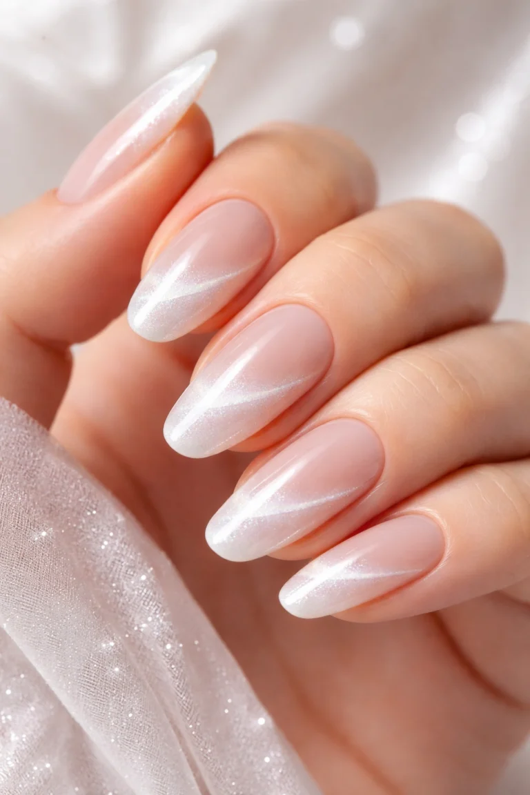 10 White Cat Eye Nails for a Soft Dreamy Effect