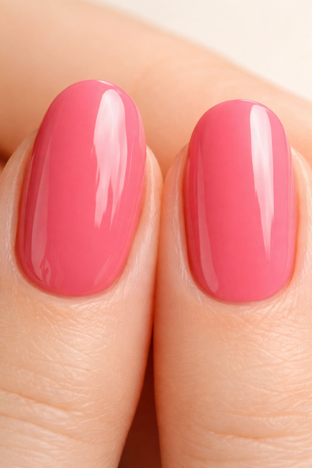 Side-by-side nails showing gel vs regular polish finishes