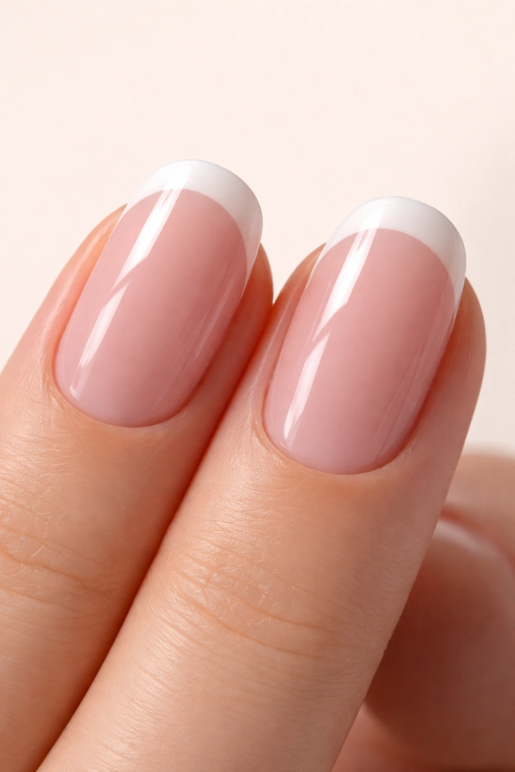 Two nails showing gel-polish gloss and regular-polish shine differences