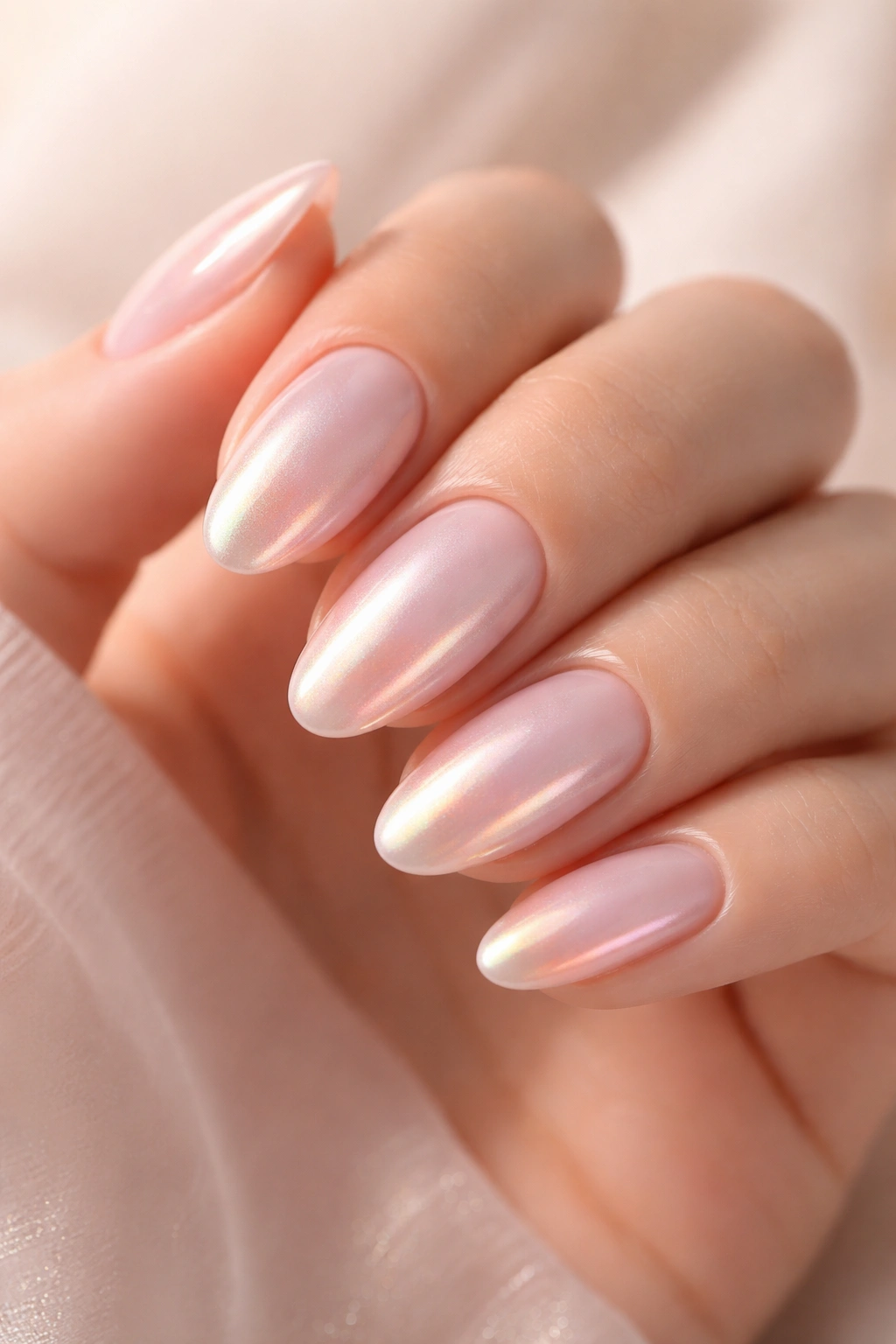 Nails with iridescent glazed donut effect