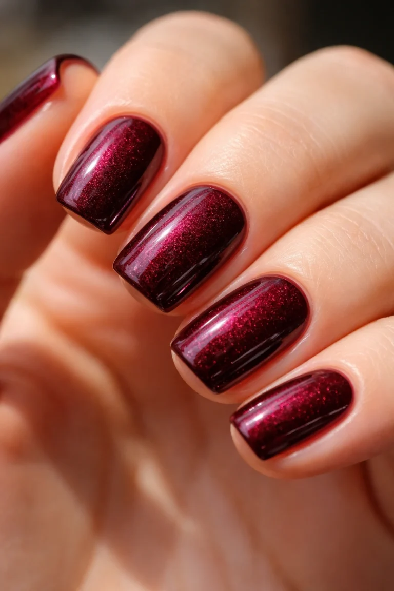 10 Short Squoval Burgundy Nails That Look Expensive