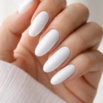 13 White Long Oval Nails for a Crisp Look