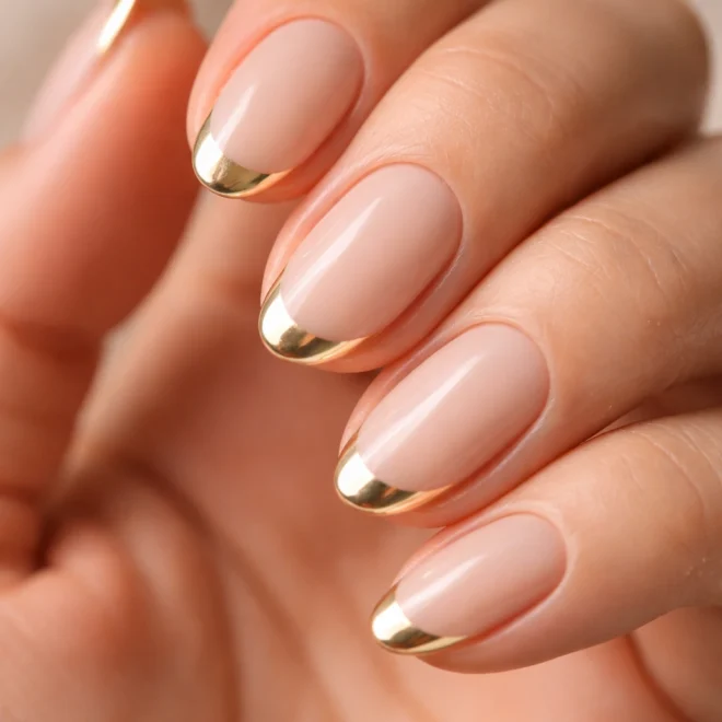 19 Chrome French Tip Ideas for Short Oval Nails