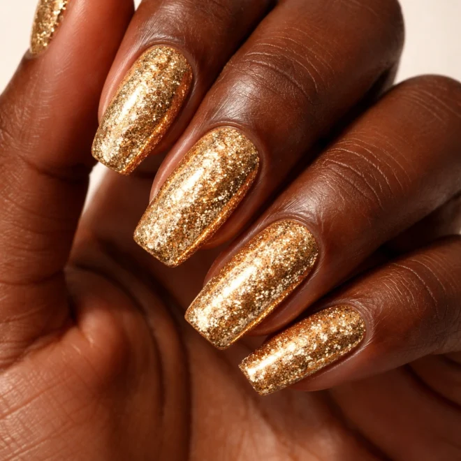 10 Gold Nails That Pop on Dark Skin Tones