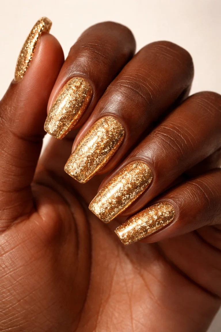 10 Gold Nails That Pop on Dark Skin Tones