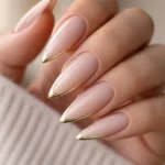 10 Gold French Tip Stiletto Nail Ideas