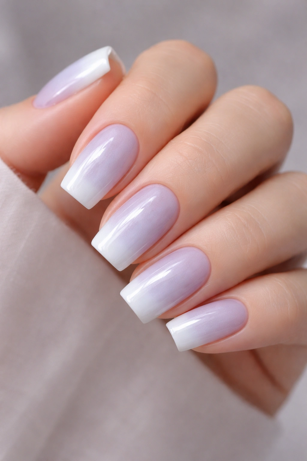 Gradient French Tips with Blueberry Undertones manicure