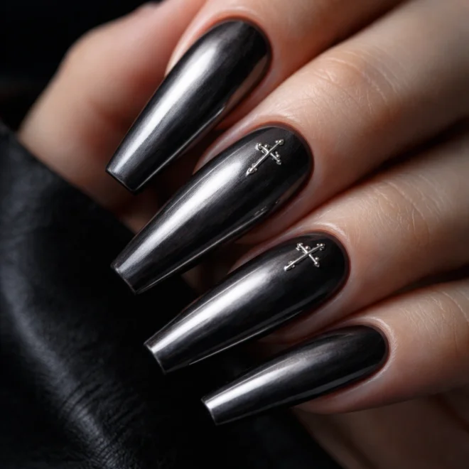 15 Goth Ballerina Nails for a Dark Edgy Look