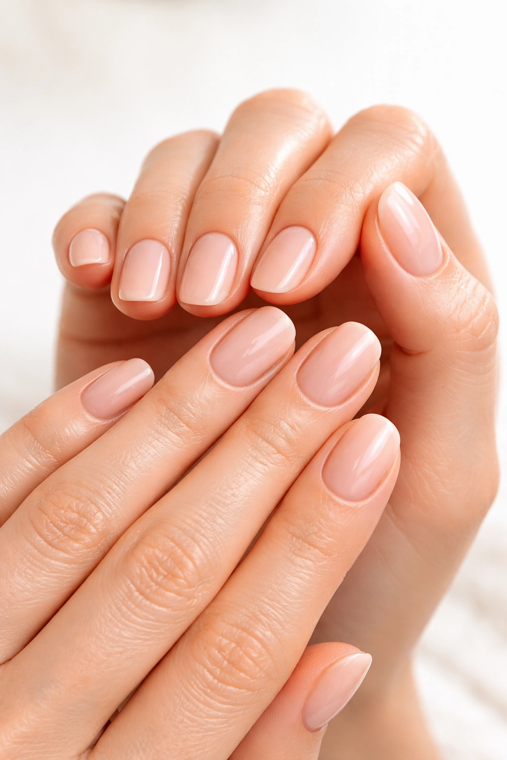 Close-up of a moisturized hand with clean nails and smooth cuticles