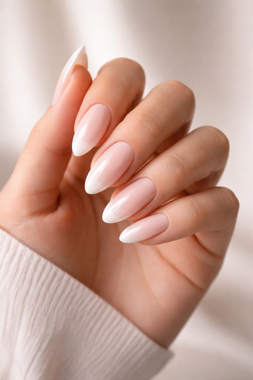 Elegant hand pose highlighting nails in a close-up shot