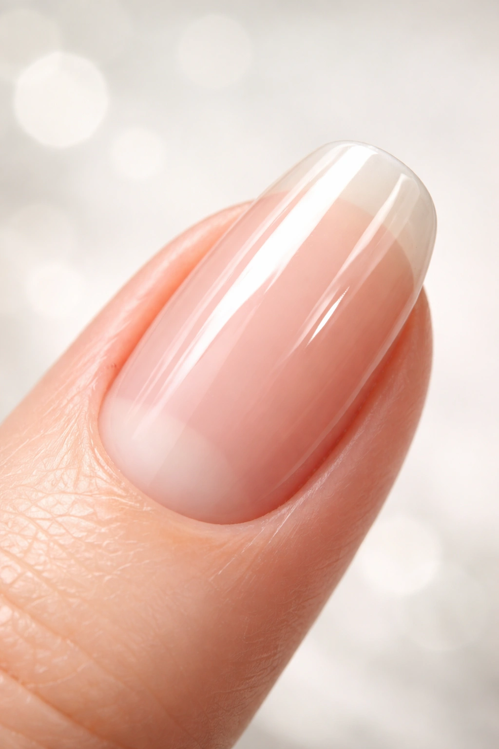 Healthy, long nail with glossy finish